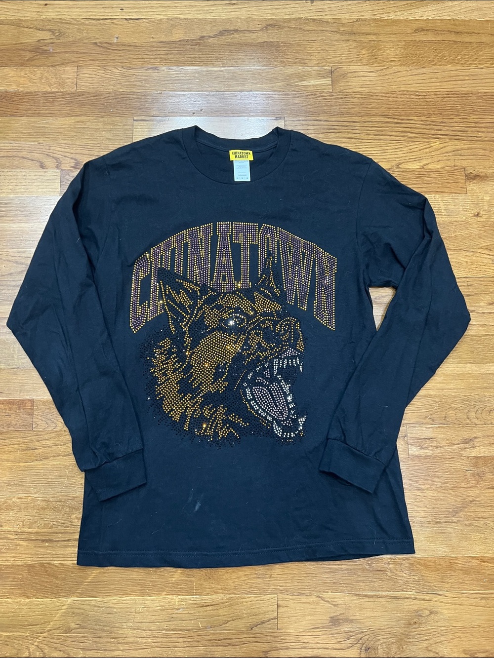 Black Studded Canine Graphic Long-Sleeve Tee by Chinatown Market